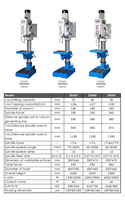 Perceuse verticale à colonne WDDM Z5040 de 40 mm pour le travail des métaux, perceuse d'établi légère de type colonne