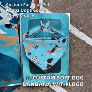 وشاح تبريد للكلاب والقطط بتصميم مثلث وشعار مخصص، مصنوع من البوليستر الناعم، مطبوع وقابل للتخصيص، مناسب للصيف والهالوين وعيد الميلاد - Product Image 2