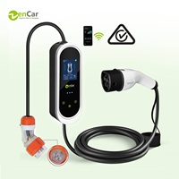 Chargeur de voiture électrique portable ZENCAR certifié RCM, 32A, 3 phases, 22kW, Type 2, WiFi, application, 5 broches, prise AU CEE