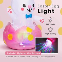 Soldes Usine : Lapins Roses de Pâques Gonflables, Jouet Gonflable de Pâques Transfrontalier Lapin Rose et Œuf de Pâques avec Lumières LED