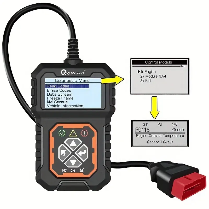 Pemindai mesin kendaraan otomatis universal, peralatan diagnosis OBD OBD2 otomotif universal, konektor alat untuk semua mobil