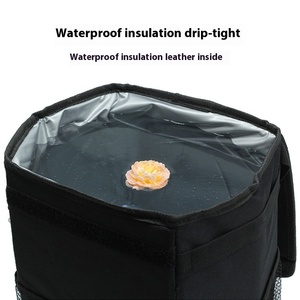 Poubelle de siège de voiture portable universelle pliable étanche en cuir PU <span class=keywords><strong>Oxford</strong></span> noir facile à installer - Product Image 5