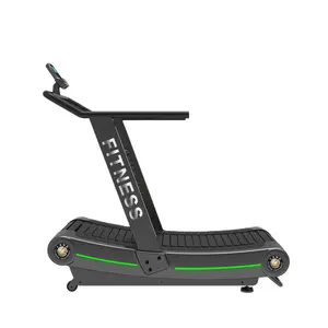 commercial fitness gym motorless treadmill running machine air runner fitness non motorized manual curved treadmill