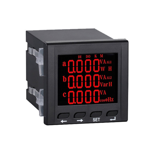 Three-Phase Digital Energy Meter Networking Power Analyzer Multifunctional LCD Display Electric Instrument for Voltage