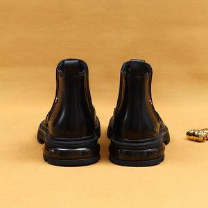 Bottes mi-hautes en cuir véritable pour homme, toutes saisons, avec fourrure, semelle intérieure épaisse en caoutchouc, tige en cuir de vachette chaud - Product Image 6