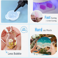 Kit de résine acrylique UV à séchage rapide, faible odeur, transparente, sans bulles, pour la fabrication de bijoux, boucles d'oreilles, pendentifs, lampe UV