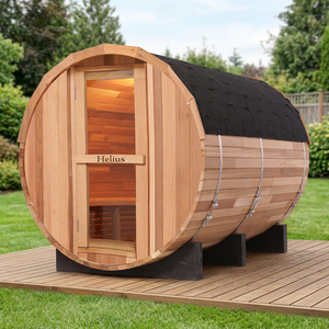 Sauna de Vapor para 4 Personas, de Madera Sólida para Exteriores, Personalizada, Marca Van Stock, Modelo Helius, de Cedro Rojo - Product Image 1