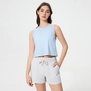 Completo Sportivo da <span class=keywords><strong>Donna</strong></span> Traspirante ad Asciugatura Rapida Elasticizzato Morbido Senza Cuciture Canotta e Maglietta per Corsa <span class=keywords><strong>Palestra</strong></span> Fitness Sport - Product Image 5