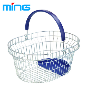 Highbright Wire Mesh Shopping <b>Basket</b> <b>with</b> Ergonomic <b>Handle</b> & High Capacity - Product Image 2