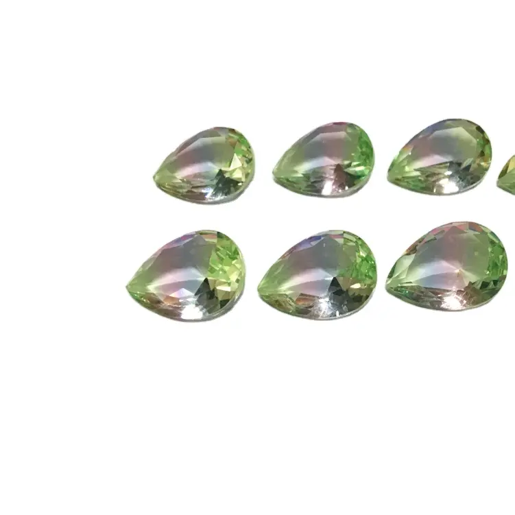 Offre Spéciale Laboratoire Créé 13x18mm poire Tourmaline Bicolore Pierres Précieuses