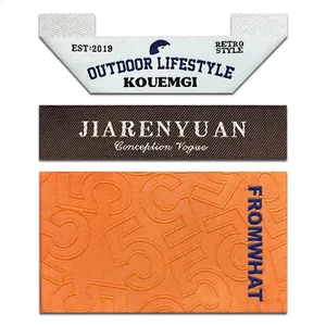 Nhà Máy Tùy Chỉnh Sang Trọng Biểu Tượng Riêng Bông Vải Có Thể Giặt Cổ Nhãn Dệt May Quần Áo Tag Nhãn Dệt Nhãn Cho Thương Hiệu - Product Image 5