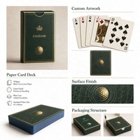 Jeu de cartes de golf personnalisé avec feuille verte, boîte de rangement, cadeau pour les membres et l'hôtellerie