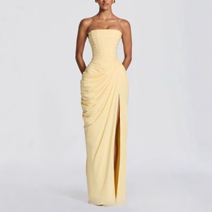 WY0603008 Nuevo Vestido Largo Bettergirl 2026, <span class=keywords><strong>Elegante</strong></span> y Sexy, Estilo Francés, Sin Tirantes, con Abertura Alta - Product Image 1