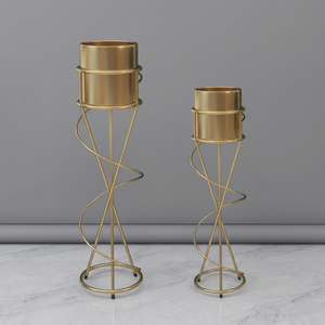 AK Laiton Métal Décoratif Laiton Plaqué Plante Ensemble Pour Intérieur Extérieur Plante Stand - Product Image 3