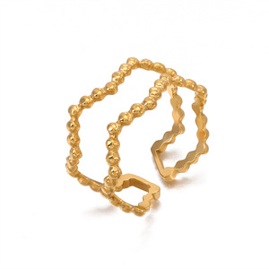 Anillo de Acero Inoxidable a la Moda Europeo y Americano, Estilo Instagram, Chic de Celebridad de Internet, Chapado en Oro de 18K y Titanio - Product Image 5