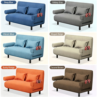 Canapé-lit pliant 3-en-1 en tissu lin convertible avec dossier réglable pour petit appartement ou salon VLranlife