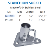 FOYO Meilleures ventes : Raccord de base triangulaire en acier inoxydable 304 pour tube de 1 pouce, 90/84 degrés, pour poteau de guidage et main courante de bateau marin