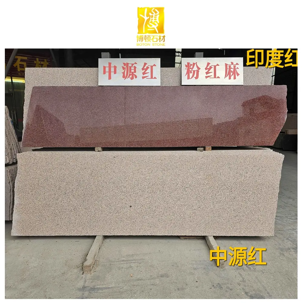 High Quality Natural Stone Polished Slabs Kitchen Countertop Flooring Tiles Red Granite m2 Price