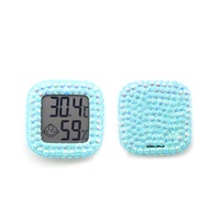 Mini hygromètre thermomètre de luxe à paillettes diamant pour extensions de cils, hygromètre en strass