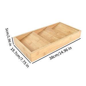Organizador de Cajones de Bambú de 3 Secciones para Cocina, Almacenamiento de Especias, Solución para Desordenar la Encimera del Gabinete - Product Image 3