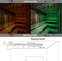 Kit d'éclairage LED RVBW scintillant pour plafond de sauna, avec câble à fibres optiques PMMA à émission latérale BlackJacket
