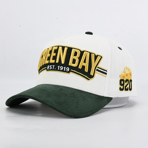 Custom Two Tone Corduroy Hats - 5 Panel Snapback & 3D Embroidery