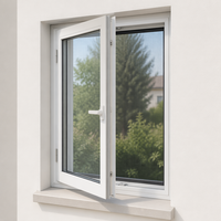 Ventanas Abatibles de Aluminio con Doble Acristalamiento y Marco de Aluminio, Resistentes a Huracanes, Aislamiento Acústico