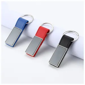 Luxo Keying Couro Metal Car Key Ring PU Pingente Pequeno Presente Logotipo Personalizado Chaveiro De Negócios De Couro Com Logotipo