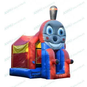 Customized bouncy castle combo thomas the train inflatable bounce house with slide