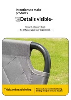 Chaise de camping moderne légère à 3 niveaux en tissu Oxford avec rembourrage en coton, pliable pour la plage, la pêche, les voyages (logo personnalisé)