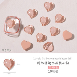 10pcs/bag Chrome <strong>Hearts</strong> Nail Charm Stone Dangle <strong>Heart</strong> Crystal Jelly Rhinestones 3D Nail Art Decor Kawaii Nail Charms Resin - Product Image 6