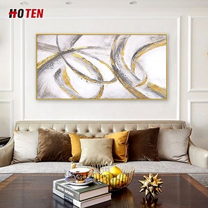 Pittura a olio astratta minimalista contemporanea personalizzata dipinta a mano paesaggio per <span class=keywords><strong>soggiorno</strong></span> sala da pranzo su tela appesa arte decorativa - Product Image 4