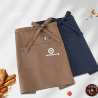 Haute qualité logo personnalisé Durable imperméable toile Polyester serveur taille café cuisine cuisine Chef uniforme demi café tablier