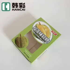 Doces E Doces Sabor Durian Importar Geléia Exótica Gummy Candy Paper Boxes Com Seu Próprio LOGOTIPO