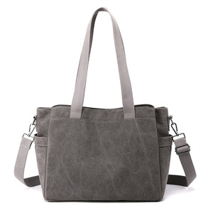 Simple Handheld One Shoulder Women's <b>Bag</b> New <b>Canvas</b> <b>Bag</b> <b>Large</b> Capacity Fashion Versatile Casual Tote <b>Bag</b> - Product Image 1