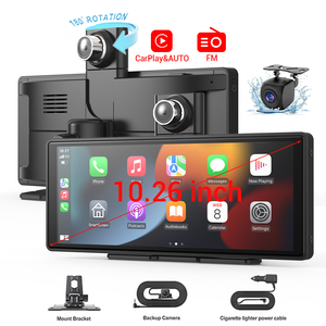 Caméra embarquée 10,26 pouces sans fil <span class=keywords><strong>CarPlay</strong></span> Android Auto Tableau de bord de voiture 2 canaux 4k Écran <span class=keywords><strong>CarPlay</strong></span> Caméra avant et arrière avec vision arrière - Product Image 2