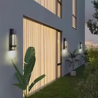 Applique murale LED extérieure en aluminium noir pour jardin éclairage décoratif extérieur IP65 étanche Bulle de verre LED lampes murales