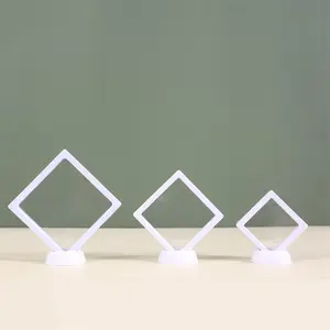 7*7*2cm New Hot Transparent Pe Film Display 3D Suspension Packaging Box Photo Frame Membrane Box For Jewelry