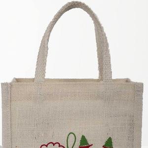 Petit sac en jute avec poignées ondulées, idéal pour les fêtes de Noël, les anniversaires et le transport de cadeaux - Prix comparatif - Product Image 4