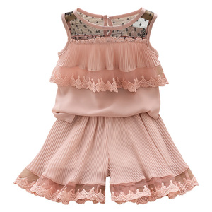Juego de 2 Piezas de Ropa Infantil, Trajes Anarkali con Camisa de Manga con Encaje, Ropa de Diseño para Niños al por Mayor - Product Image 1