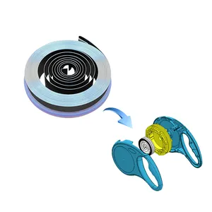 Custom Retractable Cable Reel Flat Coil Recoil Rewind Spiral Torsion Power Retractable spring For Dog Leash