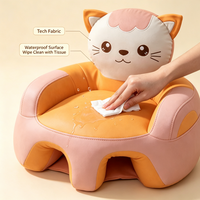 Chaise d'apprentissage ergonomique pour enfant, rembourrage en coton PP, tissu technique imperméable, siège au sol en forme d'animal, support dorsal haut, base antidérapante