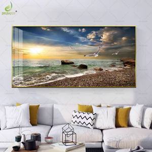 Pintura Decorativa de Pared de Alta Definición con Paisaje Marino Minimalista Moderno, Pintura Decorativa de Playa al Amanecer, Pinturas de Paisajes Marinos - Product Image 4