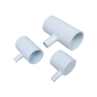 Raccord en PVC blanc de 1-1/2 po x 3/4 po, réduction en T - HT-B65, pour la plomberie, pour jardin, spa gonflable extérieur