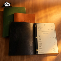 Couverture de menu en cuir PU personnalisable faite à la main, style classeur, avec cordon élastique, pour les menus de restaurants et de bars