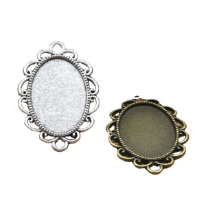 <span class=keywords><strong>Cabochon</strong></span> cơ sở phù hợp với thiết lập thời trang 25x18mm Kích thước bên trong cổ bạc đồng hình bầu dục phong cách tự làm đồ trang sức phát hiện - Product Image 1