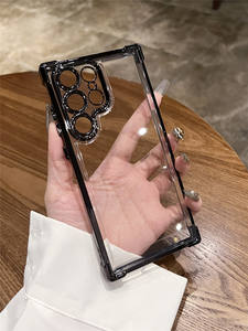 Funda de teléfono transparente chapada para <span class=keywords><strong>Samsung</strong></span> S24 Ultra S23 FE S22 Plus A54 <span class=keywords><strong>A53</strong></span> A55 A34 A35 A25 <span class=keywords><strong>5G</strong></span>, funda acrílica a prueba de golpes - Product Image 5