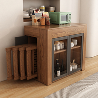 Table d'îlot rétractable moderne, combinaison de petite armoire latérale pour la maison, table à manger intégrée séparée