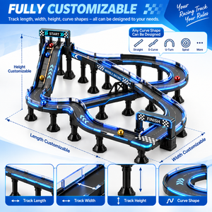 Circuit de course à billes en marbre avec éclairage LED, conception multi-niveaux croisée, logo personnalisé et aménagement surélevé - Product Image 2