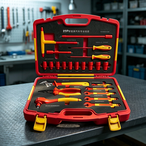 VDT-07 Ensemble d'outils d'électricien isolés 23 pièces, boîte <span class=keywords><strong>à</strong></span> outils, jeu de <span class=keywords><strong>douilles</strong></span>, kit d'outils <span class=keywords><strong>professionnel</strong></span> - Product Image 2